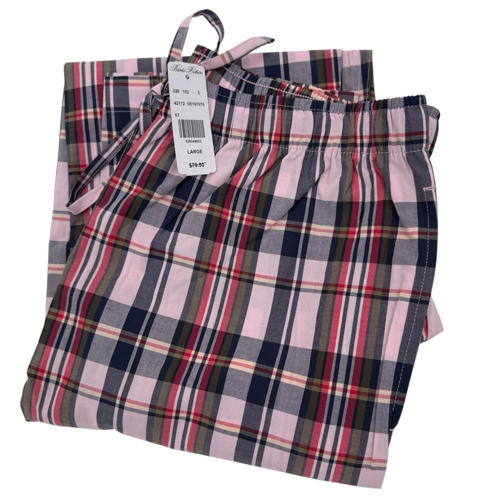 Brooks Brothers Men’s Size Large Plaid Pajama lounge sleep cotton Pants NWT